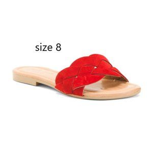 Woven Flat Suede Sandals